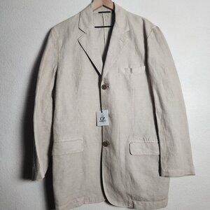 CP Company Blazer Jacket Mens 50 Beige Cotton Linen Corduroy Made in Italy C.P.